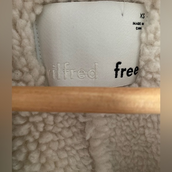 Wilfred Free Aritzia Deanna Jacket Size XS Faux Suede Sherpa Lined Coat Brown - Picture 7 of 11